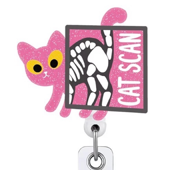 Pink Cat Scan Badge Reel - Picture 1 of 1